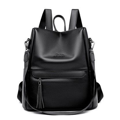 2024 Waterproof Leather Women Backpack Anti-theft Backpacks Shoulder Bags for Teenager Girls Large Capacity Travel School Bag