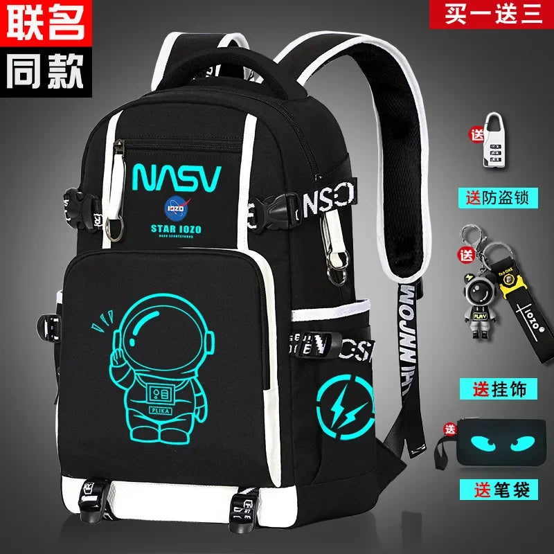 2024 Waterproof Luminous children School Bags For Boys teens Kids School Backpack Orthopedic Primary Schoolbag Book Bag Mochila
