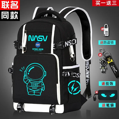 2024 Waterproof Luminous children School Bags For Boys teens Kids School Backpack Orthopedic Primary Schoolbag Book Bag Mochila