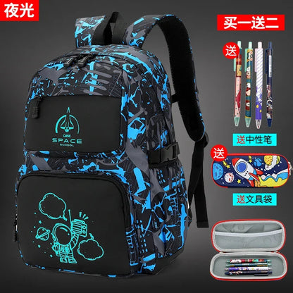 2024 Waterproof Luminous children School Bags For Boys teens Kids School Backpack Orthopedic Primary Schoolbag Book Bag Mochila