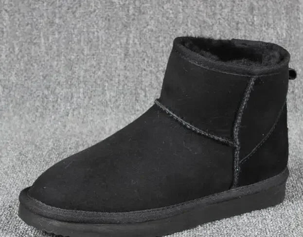 2024 Winter Warm Boots Fur Ladies Snow Boots Real Sheepskin Wool Low-cut Warm Fur Shoes Man  Women Winter Short Boots Shoes New
