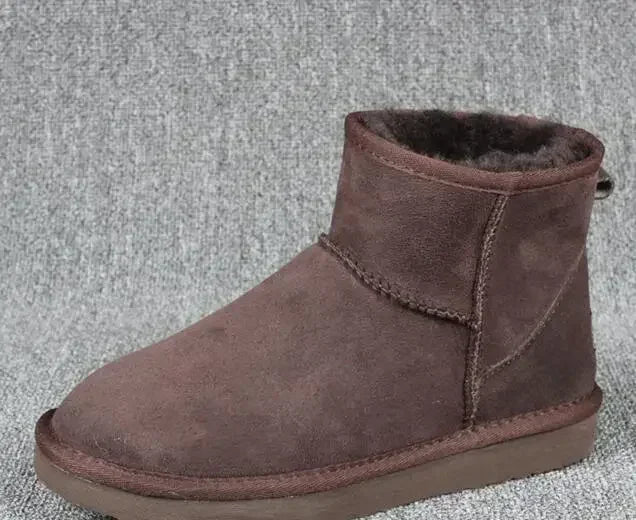2024 Winter Warm Boots Fur Ladies Snow Boots Real Sheepskin Wool Low-cut Warm Fur Shoes Man  Women Winter Short Boots Shoes New