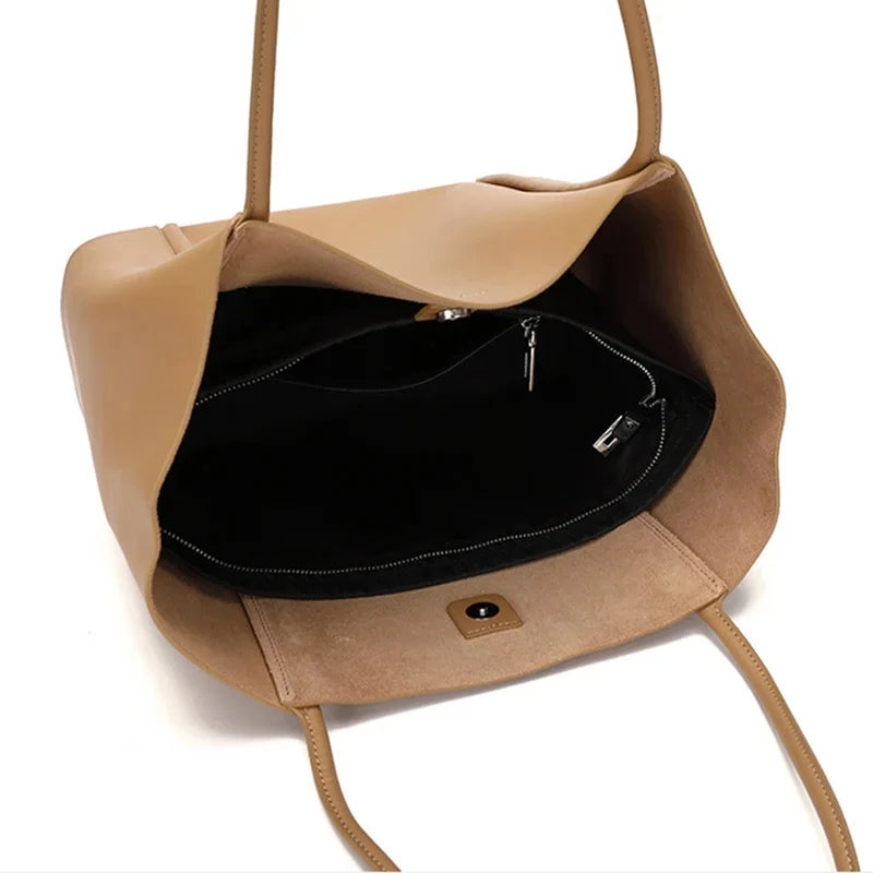 2024 Women Handbag 2pcs Set Tote Teenage Girl Casual Fashion Leather Luxury Shoulder Lady Daily Using Shopping Bags