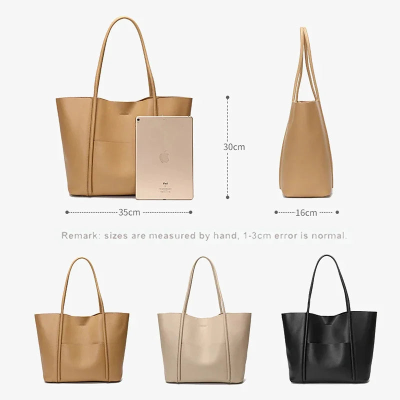 2024 Women Handbag 2pcs Set Tote Teenage Girl Casual Fashion Leather Luxury Shoulder Lady Daily Using Shopping Bags