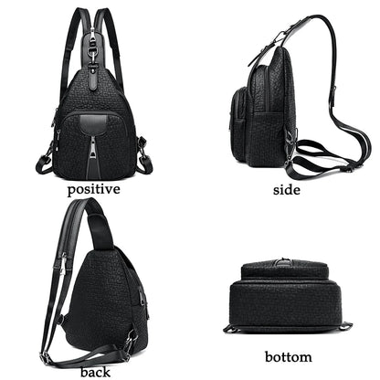 2024 Women's Fashion Trend Backpack High Quality Soft Leather Retro Female Crossbody Bag Girl Travel Shopping Wallet Sac A Main