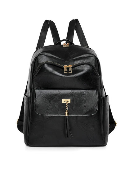 2024 Women's PU Leather Backpacks School Bag Classic Tassels Travel Multi Function High Capacity Shoulder Bags Rucksack Sac