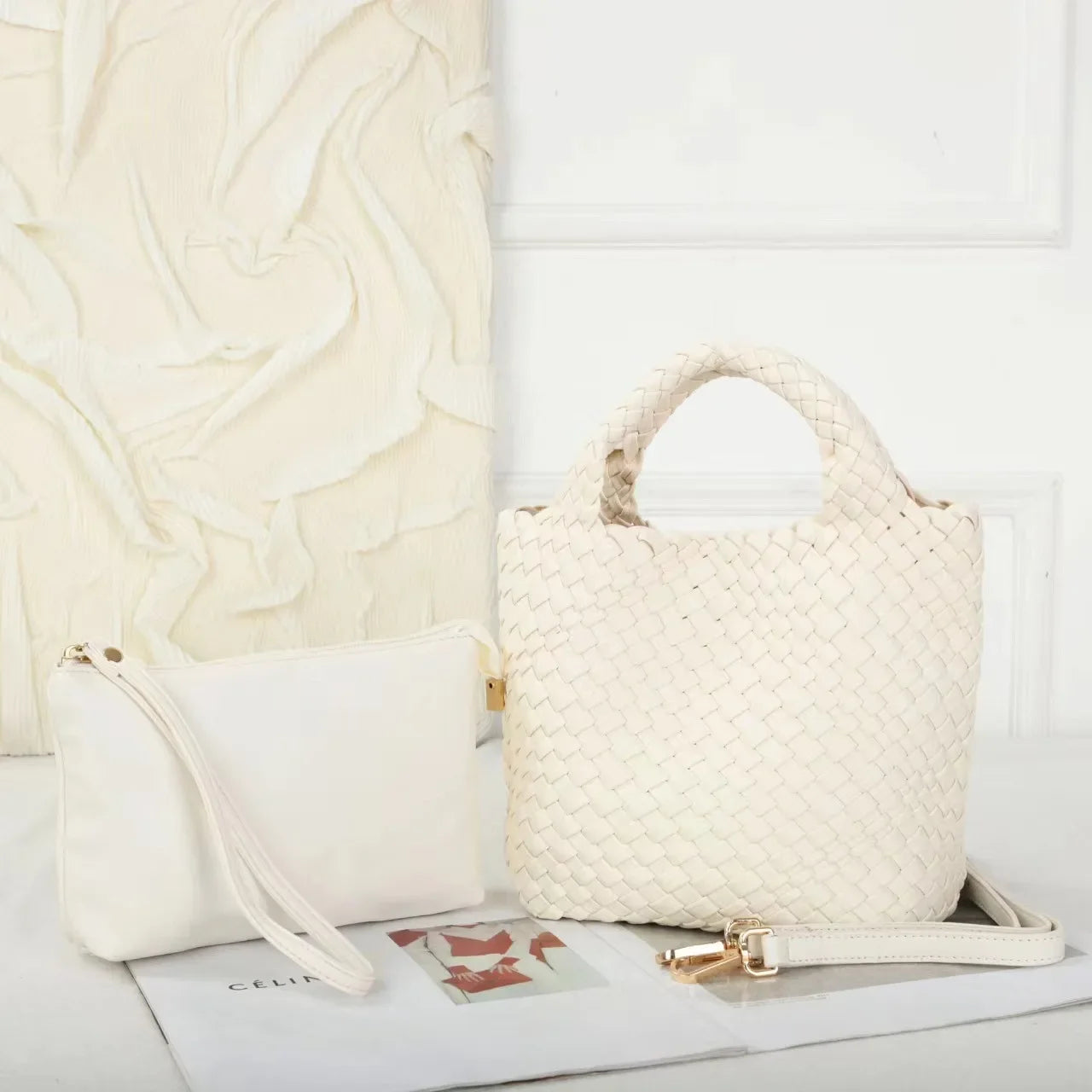 2024 Woven Tote Bag Versatile Handheld Crossbody Mother Bag