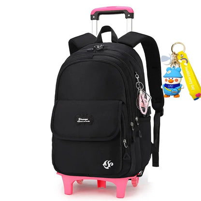 2024 kids school Backpack Removable Children School for With Wheel Kids girls Trolley Schoolbag Luggage Book Bags