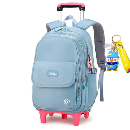 2024 kids school Backpack Removable Children School for With Wheel Kids girls Trolley Schoolbag Luggage Book Bags