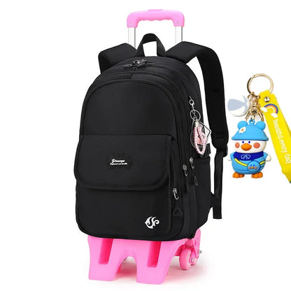 2024 kids school Backpack Removable Children School for With Wheel Kids girls Trolley Schoolbag Luggage Book Bags