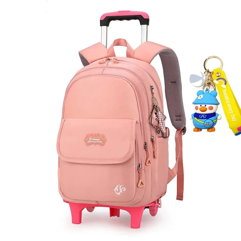 2024 kids school Backpack Removable Children School for With Wheel Kids girls Trolley Schoolbag Luggage Book Bags