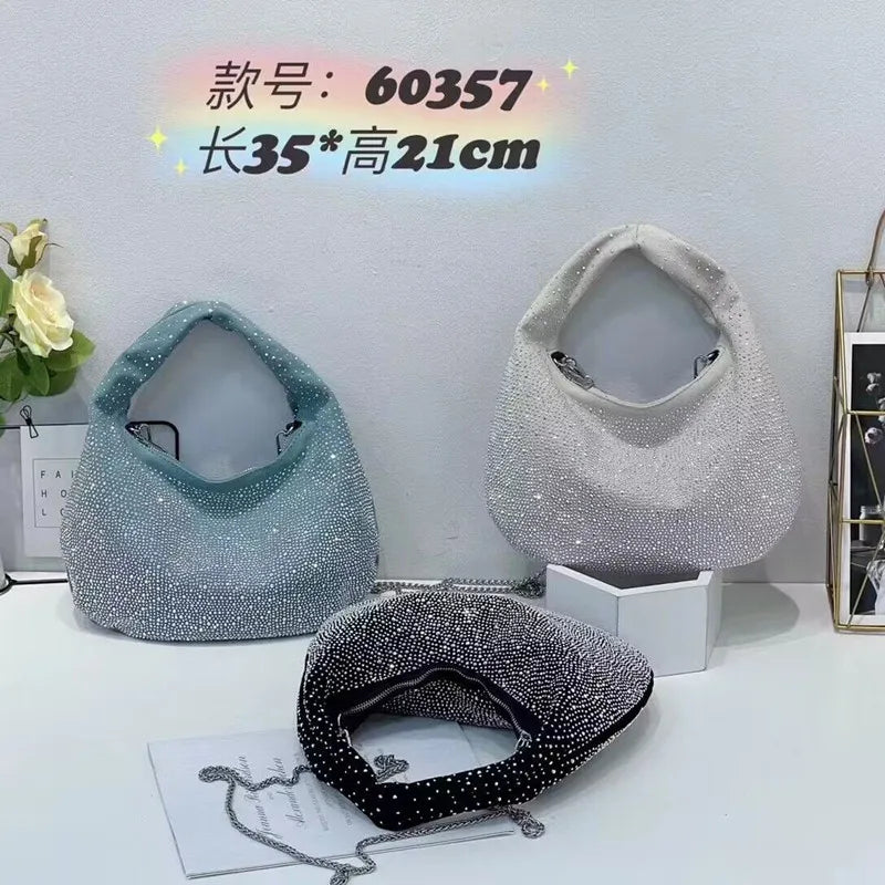 2024 new Korean Full Star canvas diamond-inset large capacity Tote bag Luxury design retro crossbody bag