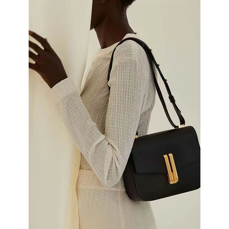 2024 new Retro Simple Tofu Bag - British Luxury style | Unique Design | Premium Quality Genuine Leather Women‘s Shoulder Bag