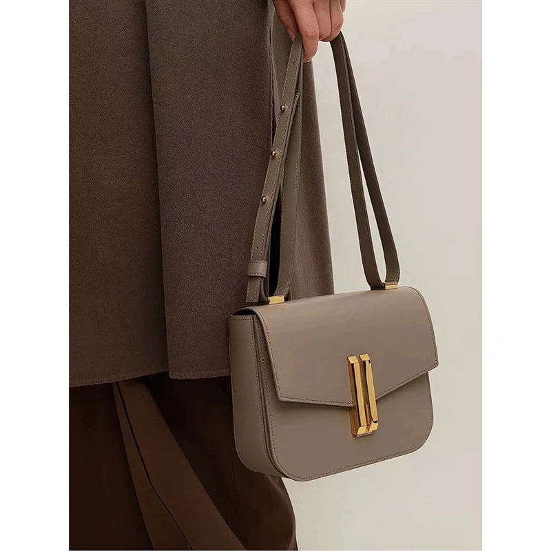 2024 new Retro Simple Tofu Bag - British Luxury style | Unique Design | Premium Quality Genuine Leather Women‘s Shoulder Bag