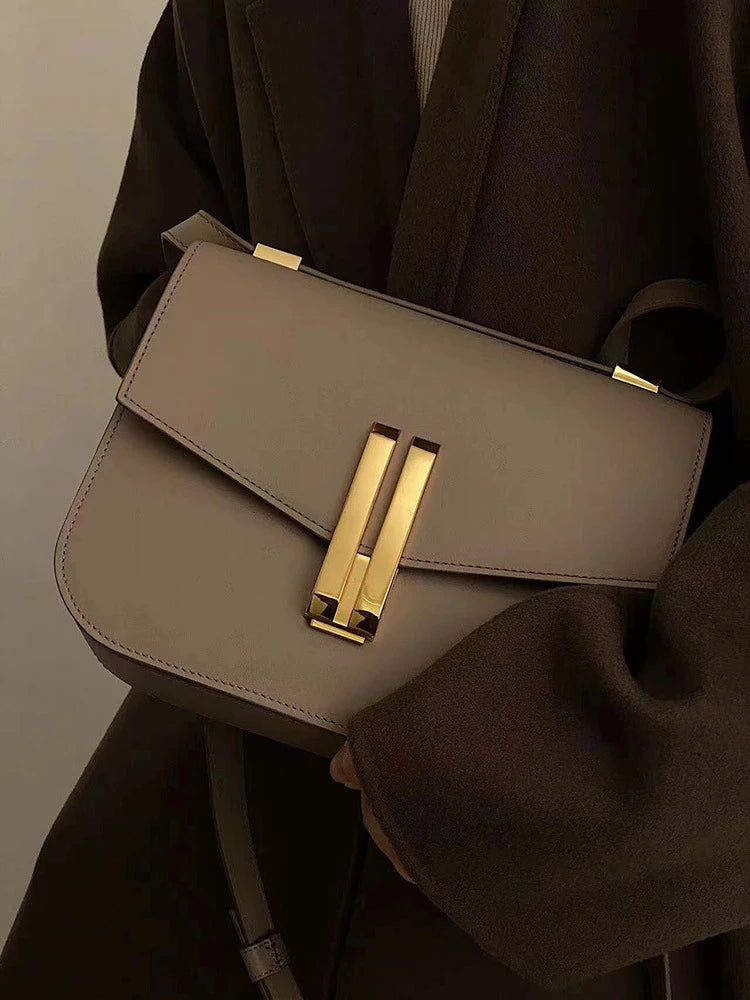 2024 new Retro Simple Tofu Bag - British Luxury style | Unique Design | Premium Quality Genuine Leather Women‘s Shoulder Bag
