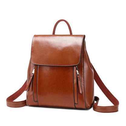 2024 new bag fashion cowhide girls net red genuine leather premium sense women's backpack Backpacks