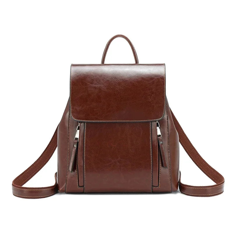 2024 new bag fashion cowhide girls net red genuine leather premium sense women's backpack Backpacks