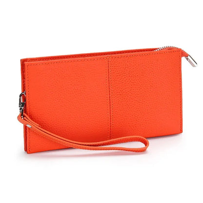 2024Leather New Zipper Long Clutch Multi-card Wallet Women's Mobile Phone Fashion Popular Multi-purpose