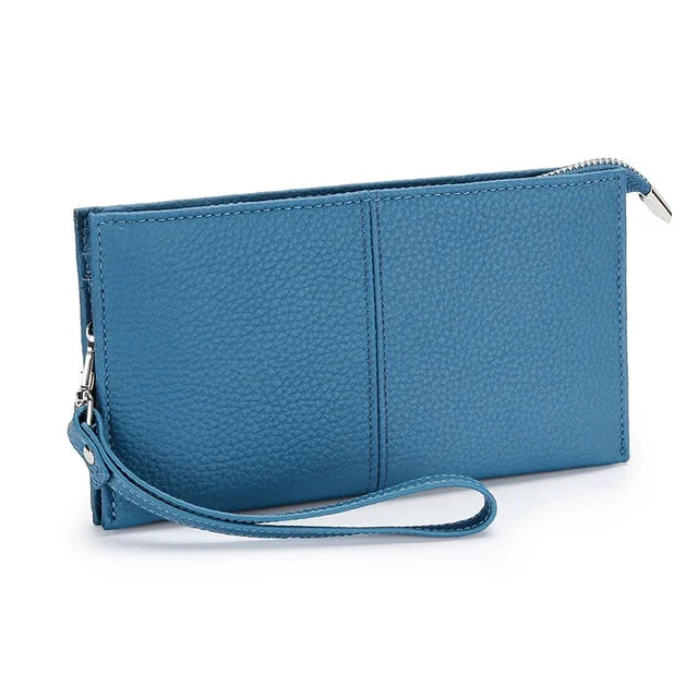 2024Leather New Zipper Long Clutch Multi-card Wallet Women's Mobile Phone Fashion Popular Multi-purpose