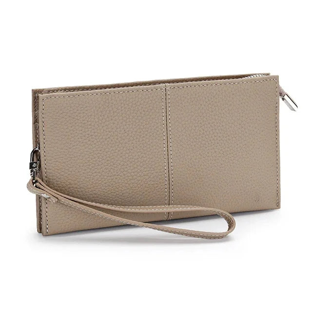 2024Leather New Zipper Long Clutch Multi-card Wallet Women's Mobile Phone Fashion Popular Multi-purpose
