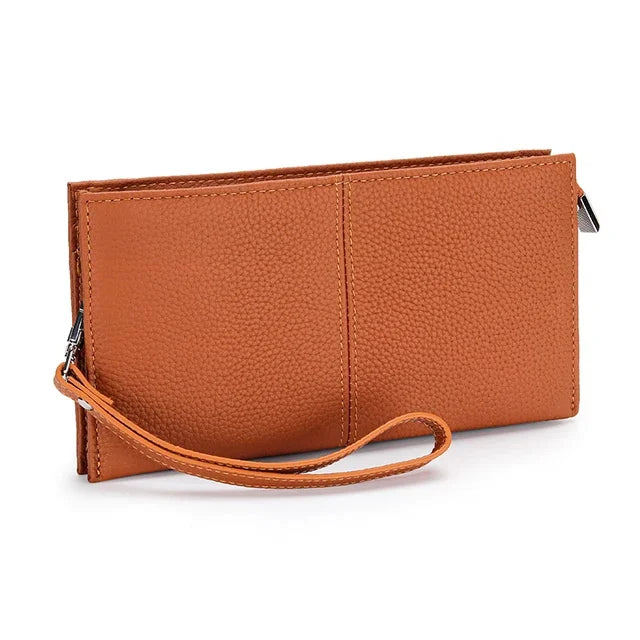 2024Leather New Zipper Long Clutch Multi-card Wallet Women's Mobile Phone Fashion Popular Multi-purpose