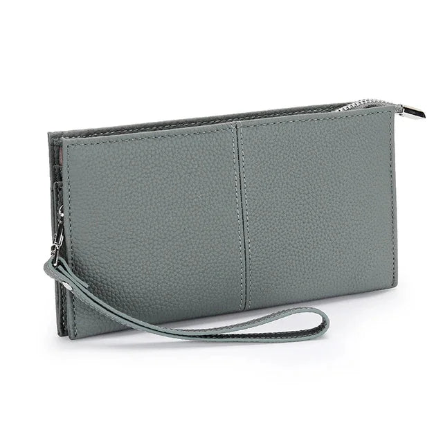 2024Leather New Zipper Long Clutch Multi-card Wallet Women's Mobile Phone Fashion Popular Multi-purpose