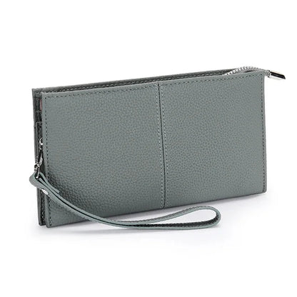 2024Leather New Zipper Long Clutch Multi-card Wallet Women's Mobile Phone Fashion Popular Multi-purpose