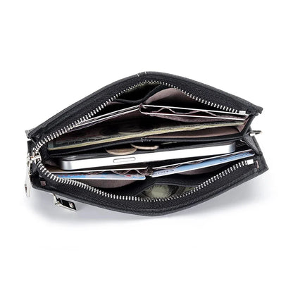 2024Leather New Zipper Long Clutch Multi-card Wallet Women's Mobile Phone Fashion Popular Multi-purpose