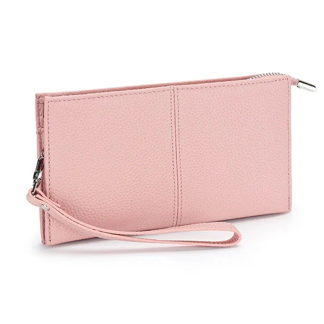 2024Leather New Zipper Long Clutch Multi-card Wallet Women's Mobile Phone Fashion Popular Multi-purpose