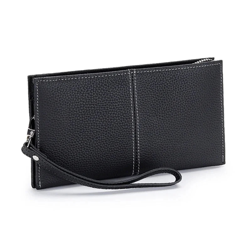 2024Leather New Zipper Long Clutch Multi-card Wallet Women's Mobile Phone Fashion Popular Multi-purpose
