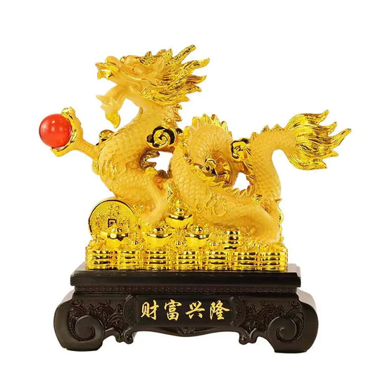 2024NEW Resin dragon free shipping bead handicraft furnishing articles Prosperous home decoration  mascot fengshui statue