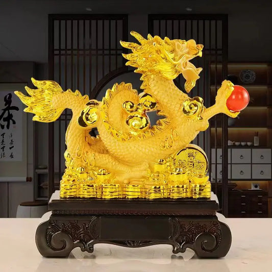 2024NEW Resin dragon free shipping bead handicraft furnishing articles Prosperous home decoration  mascot fengshui statue
