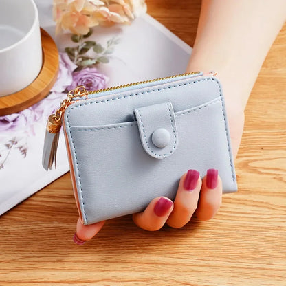 2024PU Summer New Solid Color Every-match Plain Pattern Short Urban Simple Fashion Multi-functional Purse Card Bag