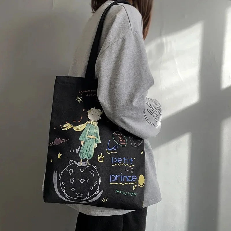 2024Women's Canvas Tote s Korean Students Shoulder Cloth Shopping Eco Foldable Female Handbag for Girls Beach Shopper Bag