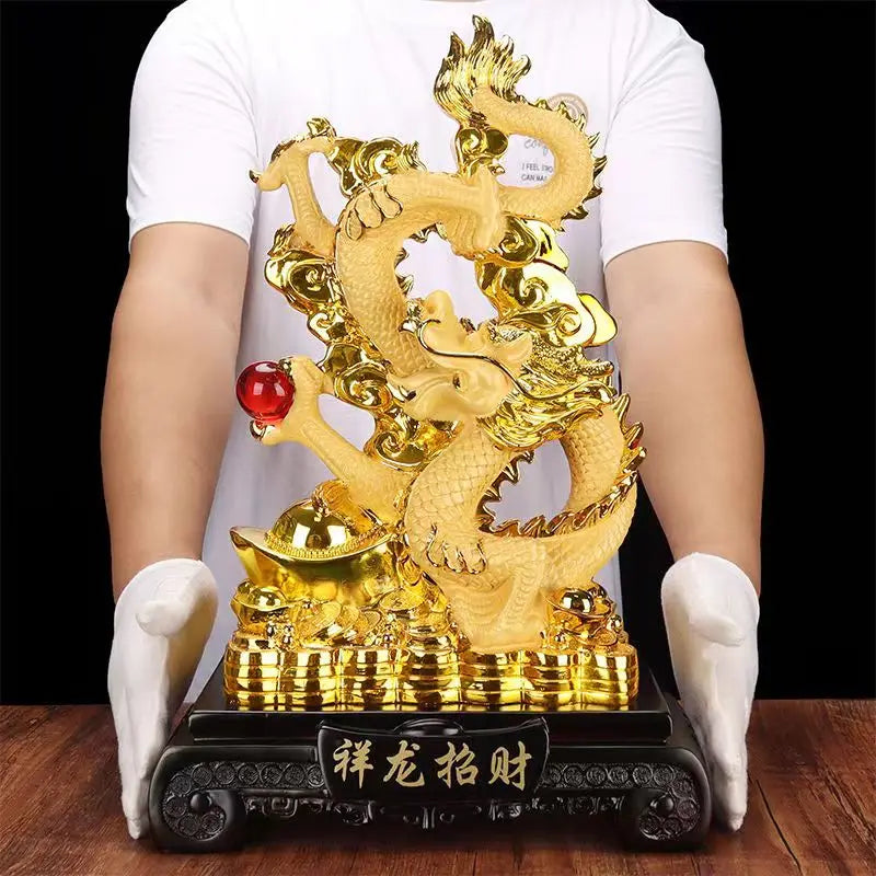 2024year Resin dragon bead handicraft furnishing articles Prosperous home decoration decoration mascot Fengshui statue