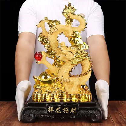 2024year Resin dragon bead handicraft furnishing articles Prosperous home decoration decoration mascot Fengshui statue