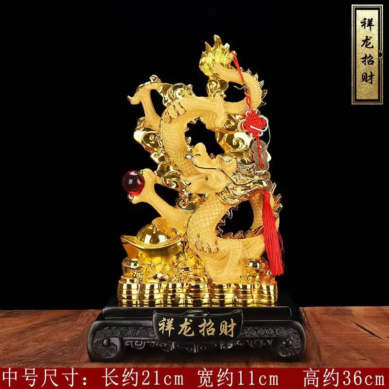 2024year Resin dragon bead handicraft furnishing articles Prosperous home decoration decoration mascot Fengshui statue