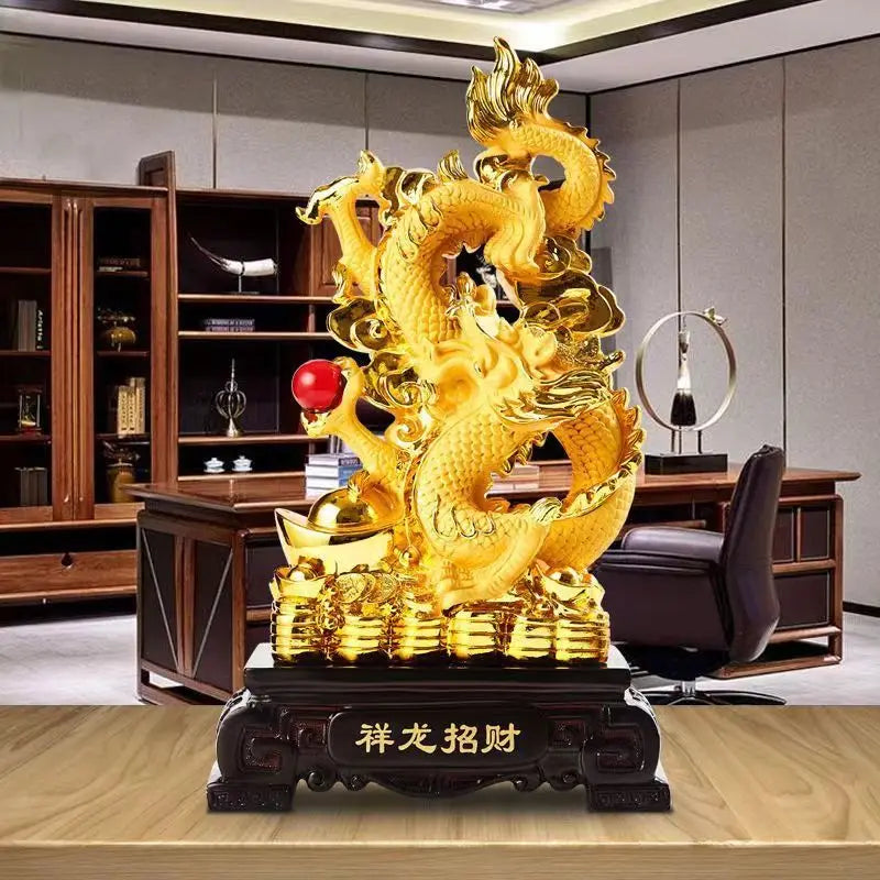 2024year Resin dragon bead handicraft furnishing articles Prosperous home decoration decoration mascot Fengshui statue