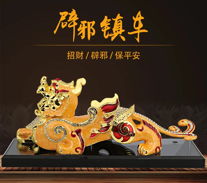20CM large Money Drawing GOOD LUCK gilding PI XIU Mythical dragon FENG SHUI statue HOME OFFICE SHOP CAR Talisman Protection