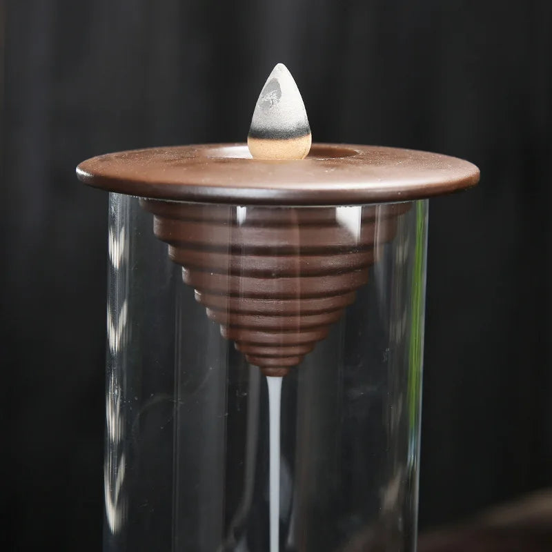 20Pcs Incense Cones Free Acrylic Plastic Cup Windproof Backflow Incense Burner Smoke Hourglass Creative Home Decorations TeaPet
