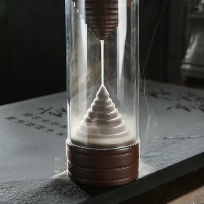 20Pcs Incense Cones Free Acrylic Plastic Cup Windproof Backflow Incense Burner Smoke Hourglass Creative Home Decorations TeaPet
