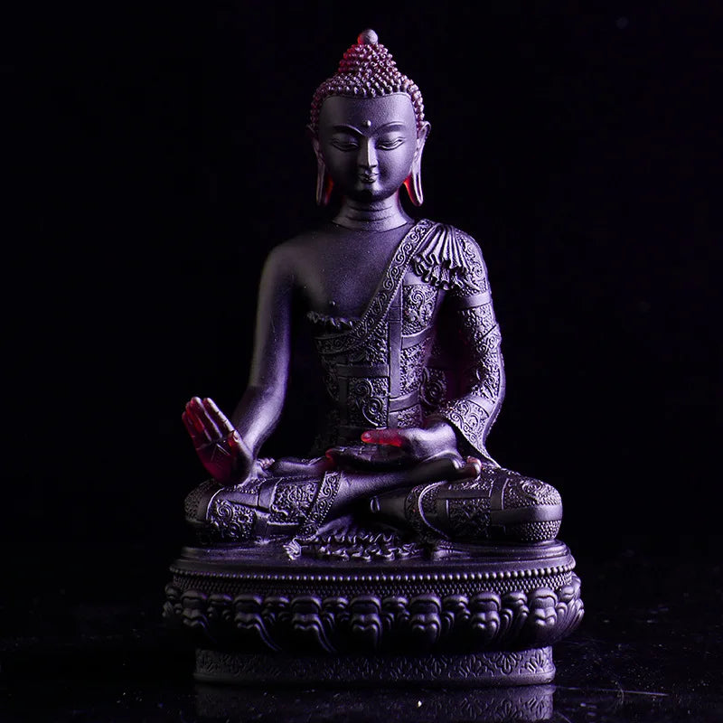 20cm Coloured glaze Medicine Buddha Buddha statue with seven gestures handicraft ornaments