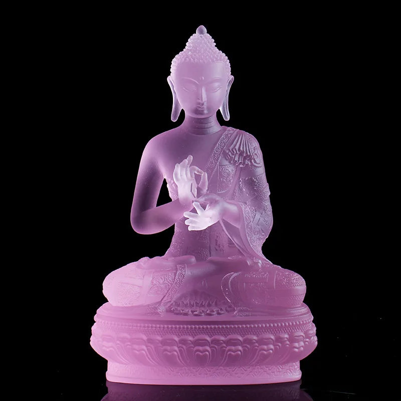 20cm Coloured glaze Medicine Buddha Buddha statue with seven gestures handicraft ornaments