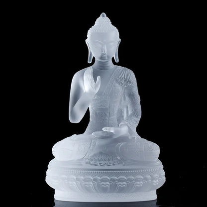 20cm Coloured glaze Medicine Buddha Buddha statue with seven gestures handicraft ornaments