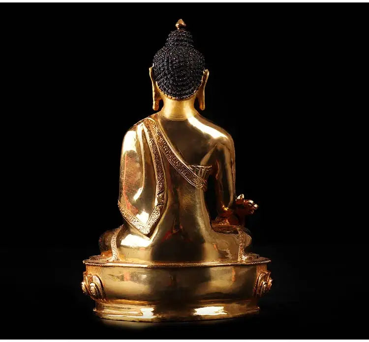 20cm # GOOD Buddha Buddhist bless family home Safety  wealth efficacious Protection Gold-plated the Medicine Pharmacist Buddha