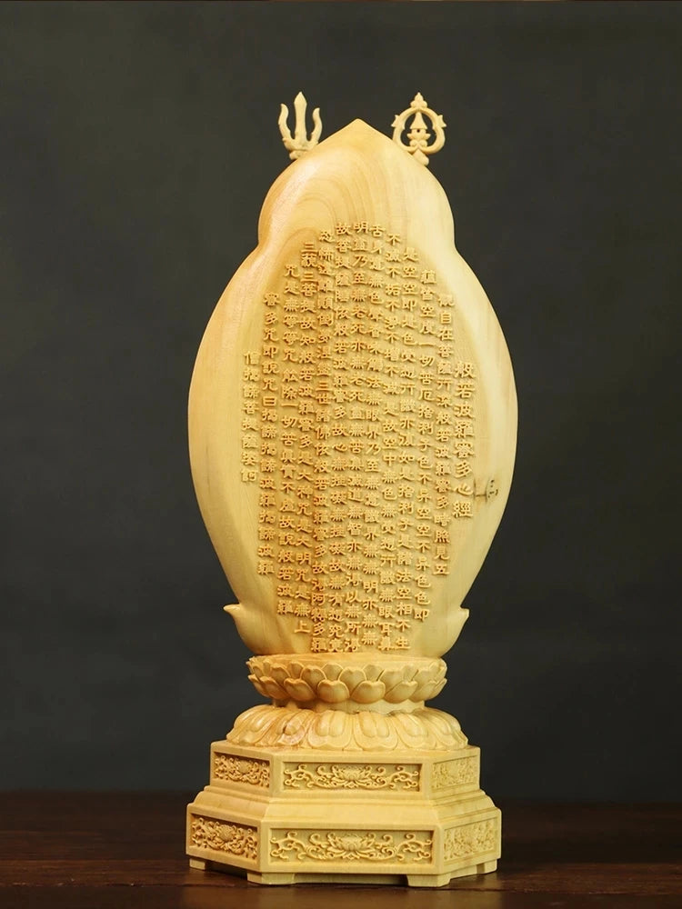 20cm Guanyin Writing Buddha Statue Thousand Arms Home Wood Carving Feng Shui Carving Madonna Ornaments