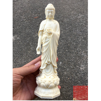 20cm HOME OFFICE Company SHOP CAR safety health good luck Efficacious protection Amitabha Sakyamuni buddha carving statue