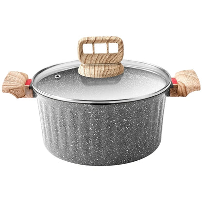 20cm Maifan Stone Wok Non-Stick Soup Pot Binaural Stew Pot With Lid Kitchen Cookware Use For Induction Cooker
