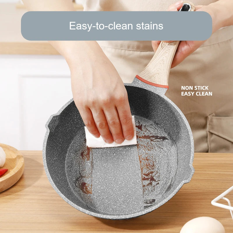 20cm Non-stick Medical Stone Frying Pan Wok Home Breakfast Pot Less Smoke Less Oil Non-stick Cookware For Saucepan