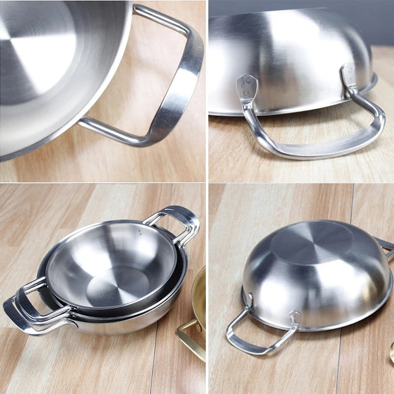 20cm Stainless Steel Ramen Pot Golden Seafood Pots Crayfish Hot Pot Small Wok Pan Clear Soup Pot Kitchen Cooking Pot